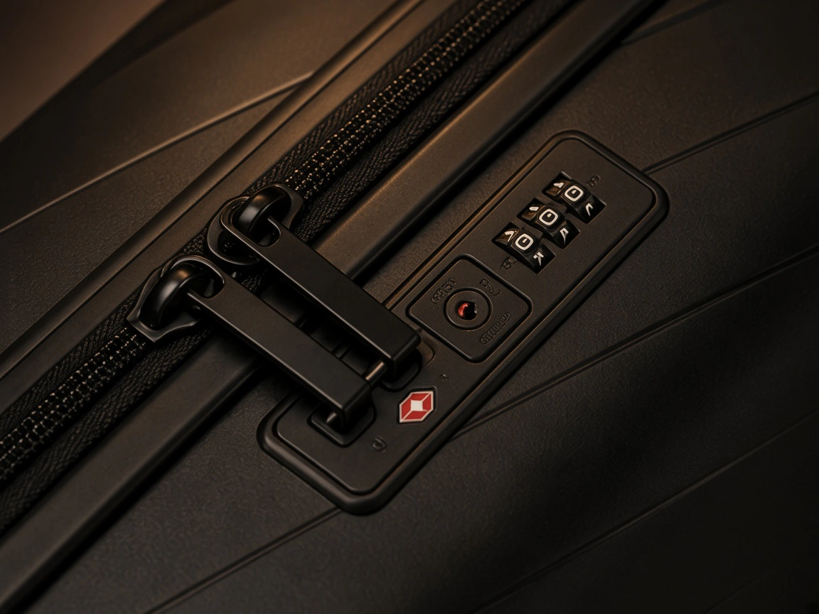 Close three-quarter of the Halo Off-Black TSA-007 lock and zipper sliders
